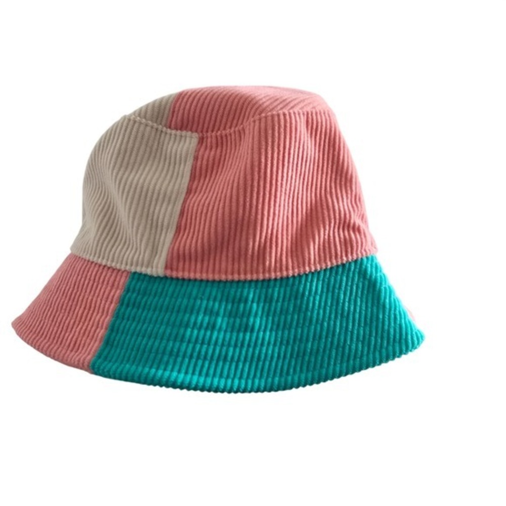 Wild Fable Womens Colorblock Corduroy Bucket Hatโ Pink Teal Cream Adjustable